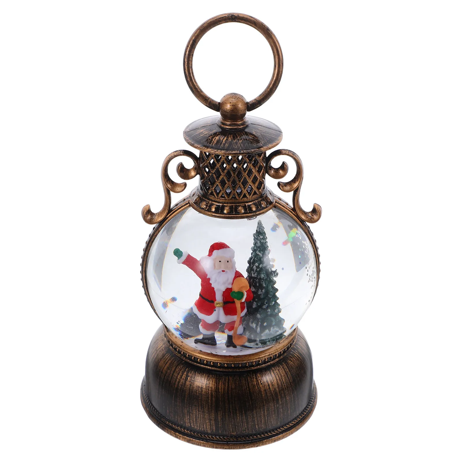 

Christmas Santa Music Box Lantern Snow Globe Lighted Ornament For Home Indoor Outdoor Table Mantel Holiday Decor Party