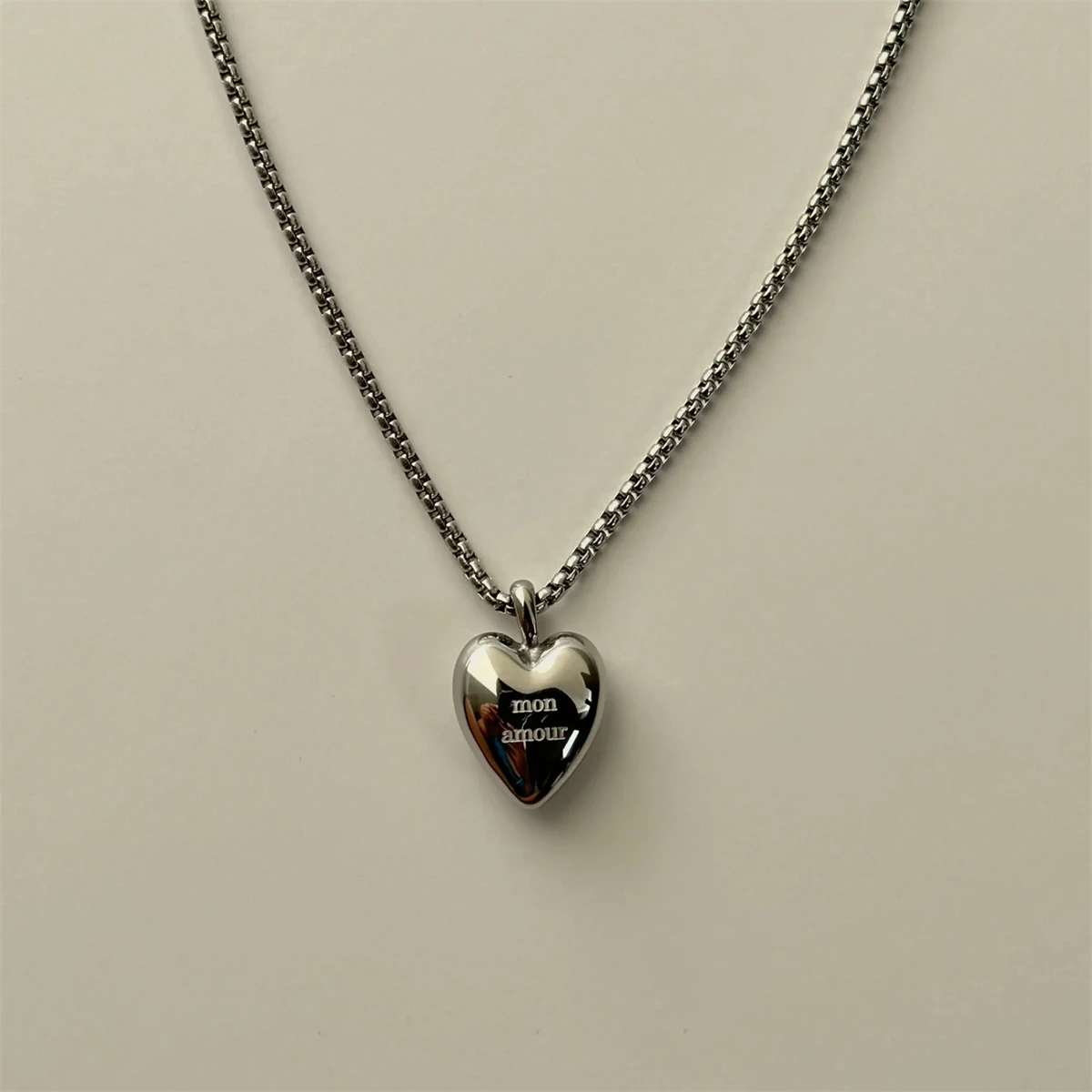 الفولاذ المقاوم للصدأ القلب قلادة قلادة ماما قلادة عيد الحب مجوهرات مطلية بالذهب الحفاظ على اللون #3