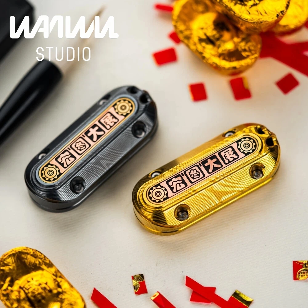 

WANWU-EDC 2026 POPPING Tuning Fork Damascus Fidget Slider: Игрушка-антистресс для взрослых, снимающая тревогу