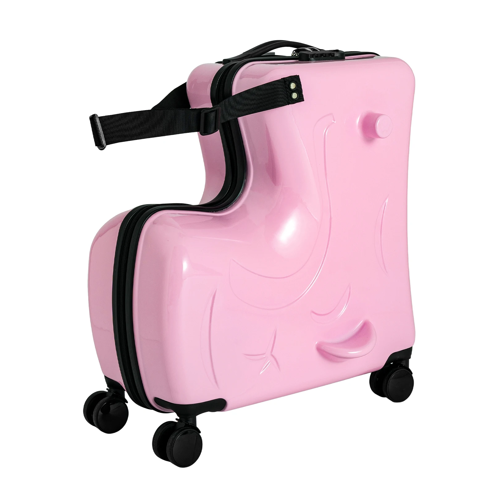 AliExpress 20inch Pink Cycling Travel Case, Kids Ride-on Travel Suitcase,Horse-shaped Safety Password Lock Suitcase,Travel Fun Luggage