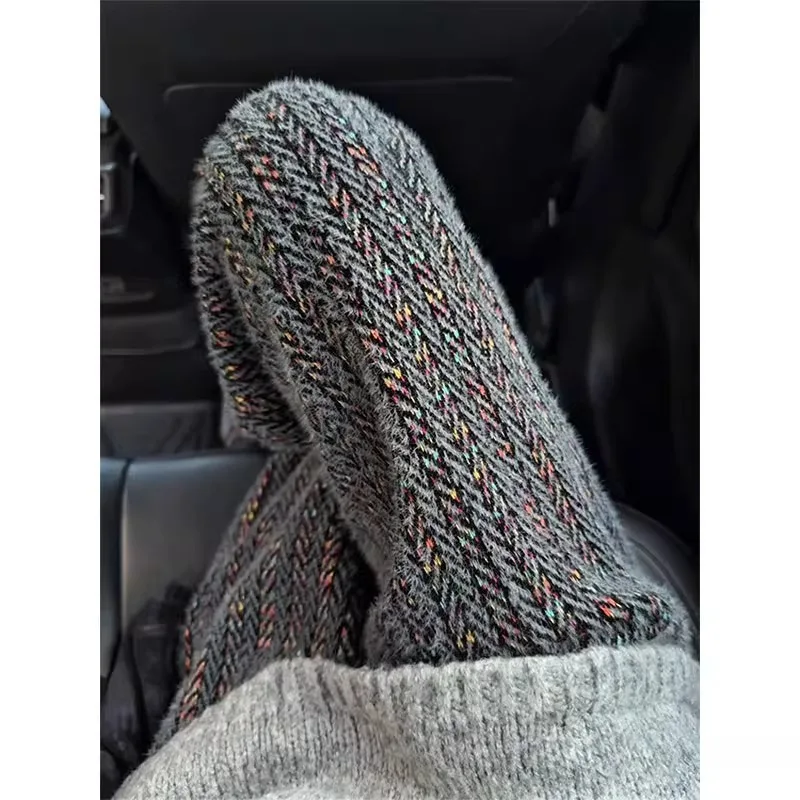 

Retro Japanese Sle Corduroy Tie Dye Color Blo Knitted Men's Sweatpants Couple's Loose Fit Straight Leg Casual Pants