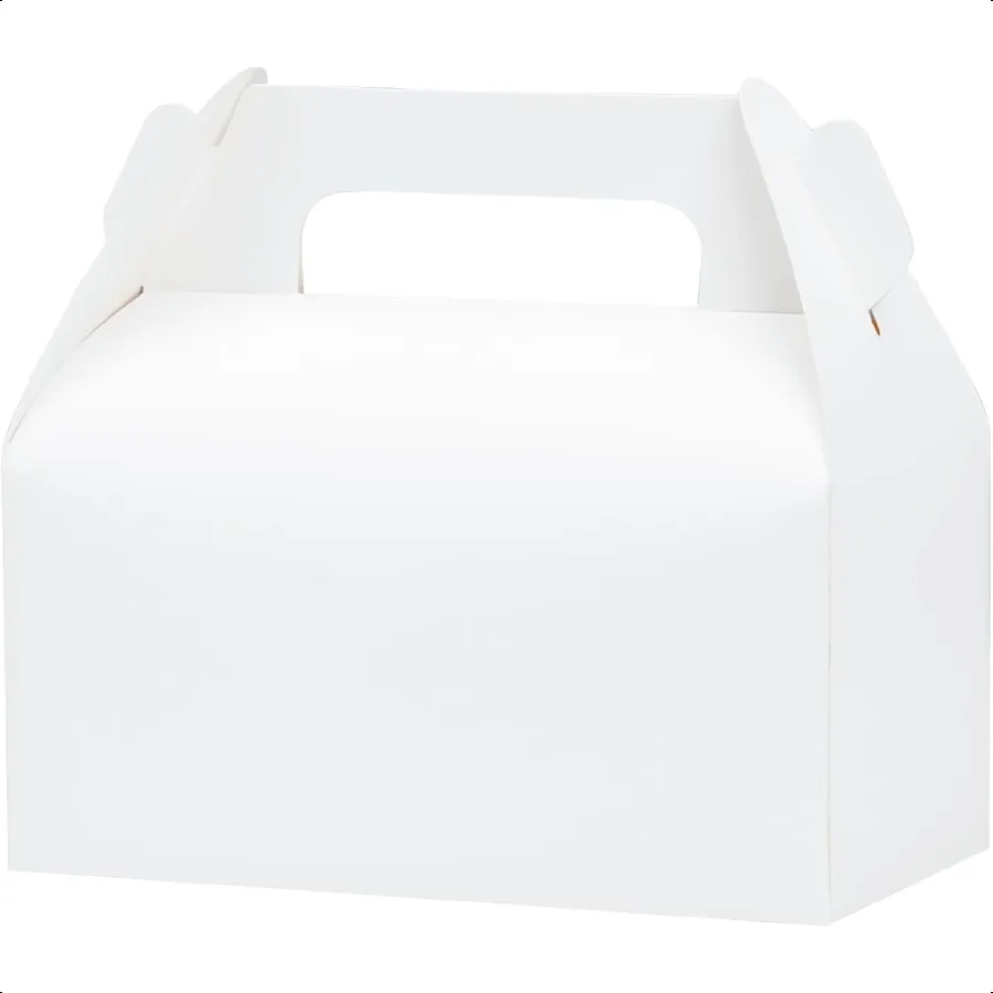 

30 Pack White Gable Treat Boxes Party Favor Boxes for Goodie Snacks Candy Toys Birthday Party Wedding Shower Holidays 6.5x3.5x