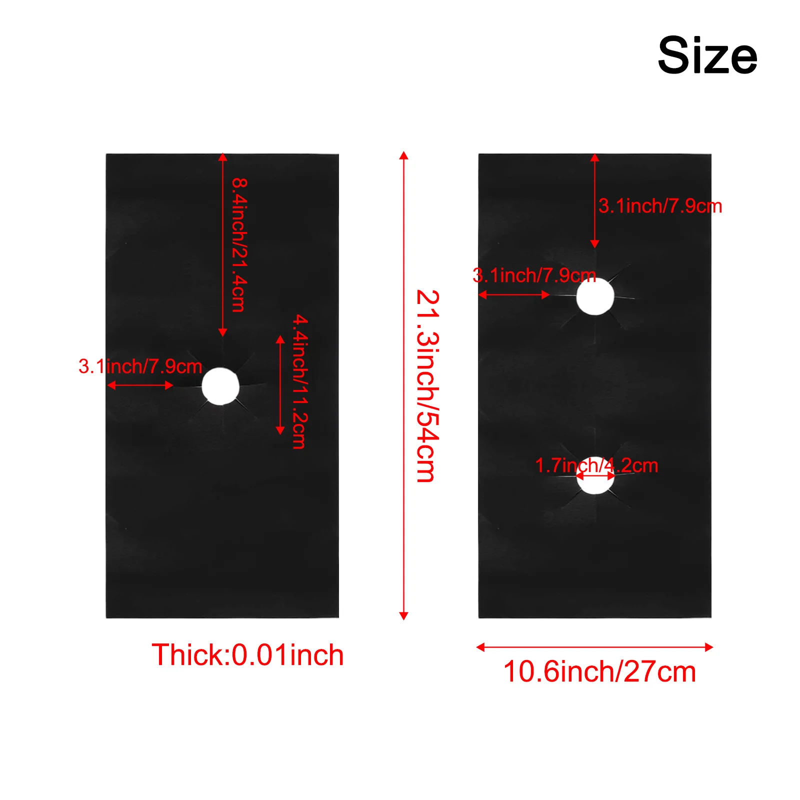 5 Hole Gas Stove Mat Set for Kitchen Protection Heat Resistant Fiberglass Cover with Cleaning Brushes and Seam Strips