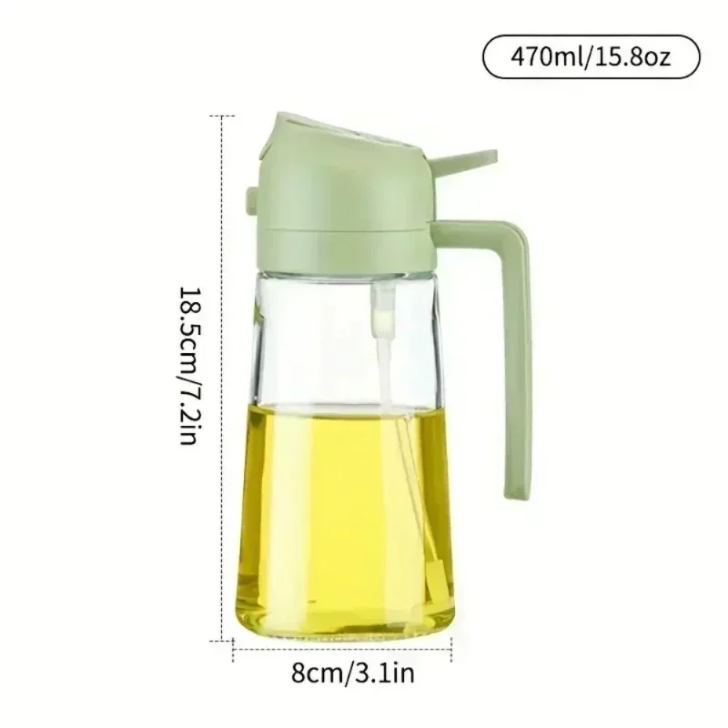 2in1 500ml Glass Spray Oil Sprayer Bottle Spray Oil Dispenser Oil Jar Cruet BBQ Kitchen Baking Roasting Picnic Kitchen Tool