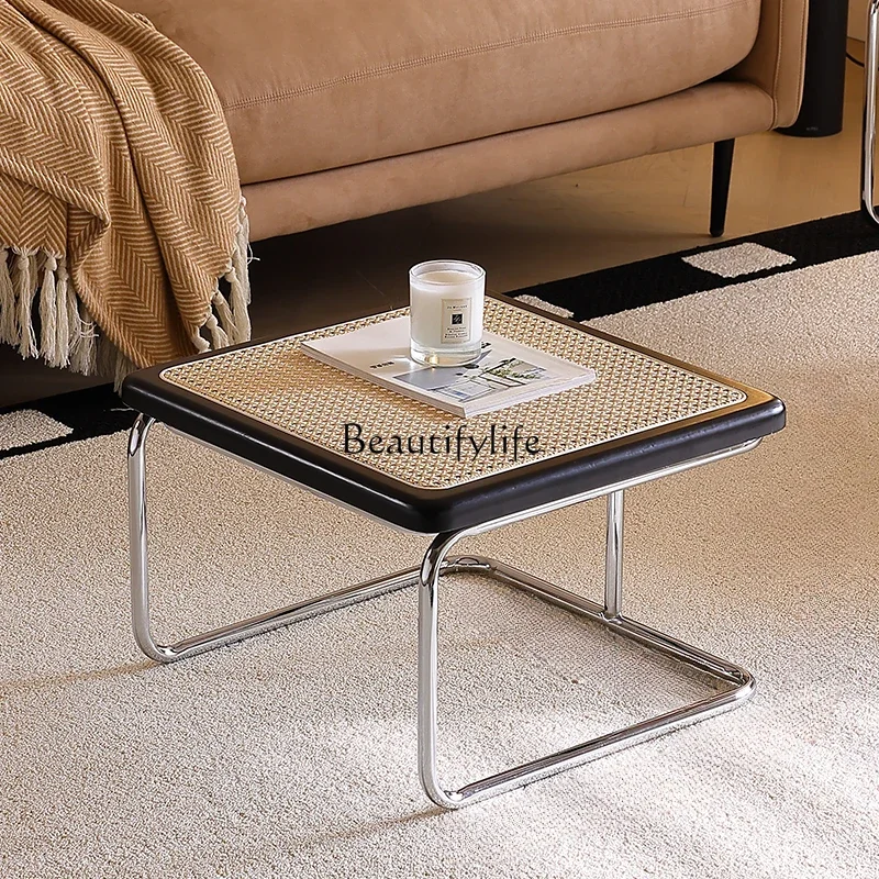 

ls 27Fuzhong antique small apartment side coffee table folding movable living room telescopic glass woven home dining table