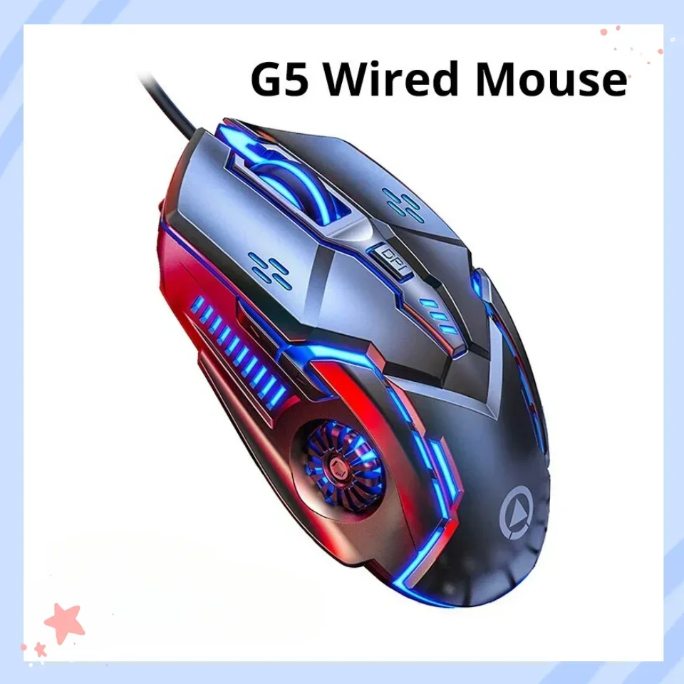 2024 New G5 Wired Mouse RGB 3200dpi Human Engineering  Esports Gaming  Business Mouse  Office Pc Gaming Accessories for Players