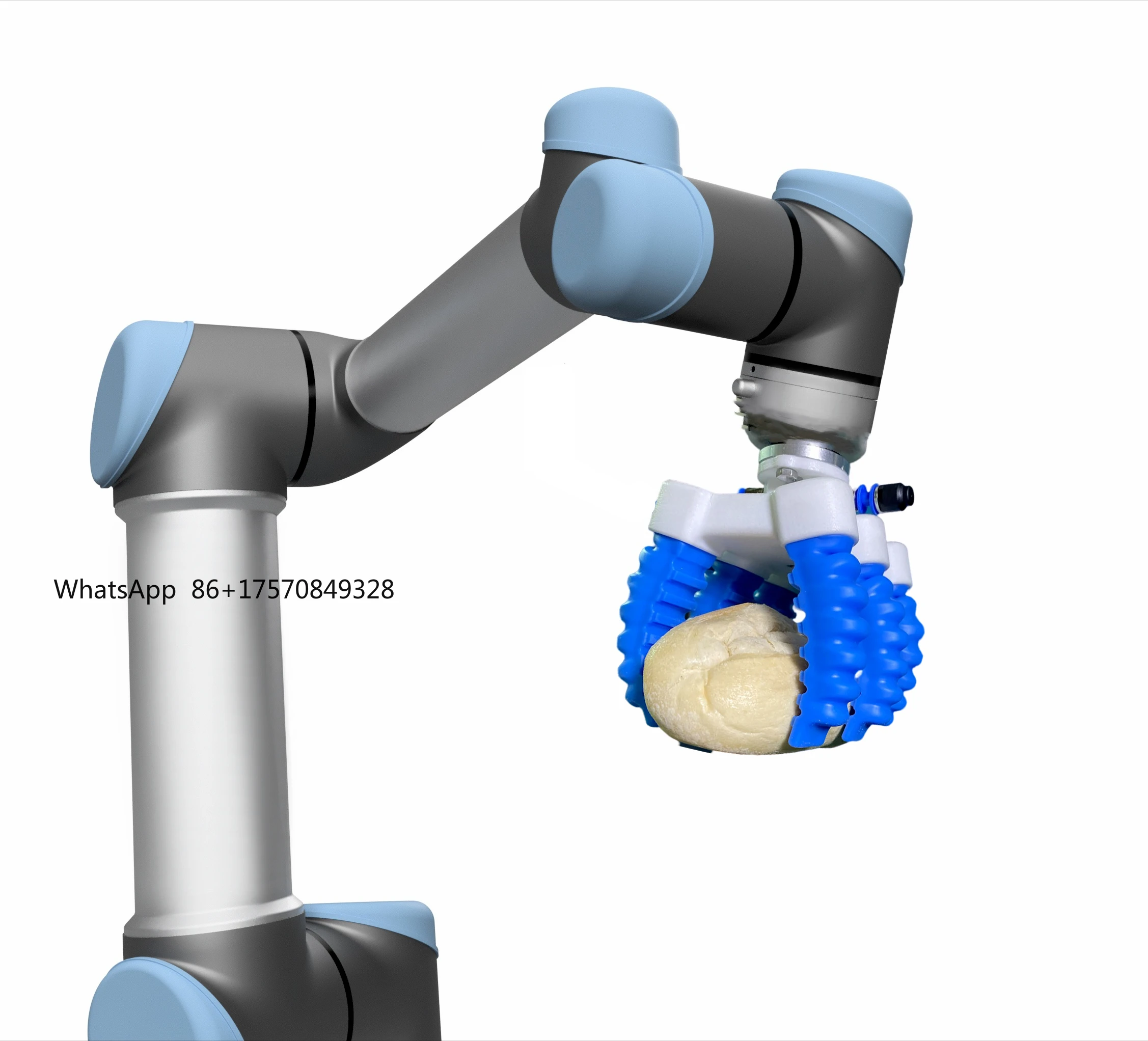 

Finger SoftGripper for Universal UR10e Collaborative Cobot Arm Bakery Picking for Food Industry