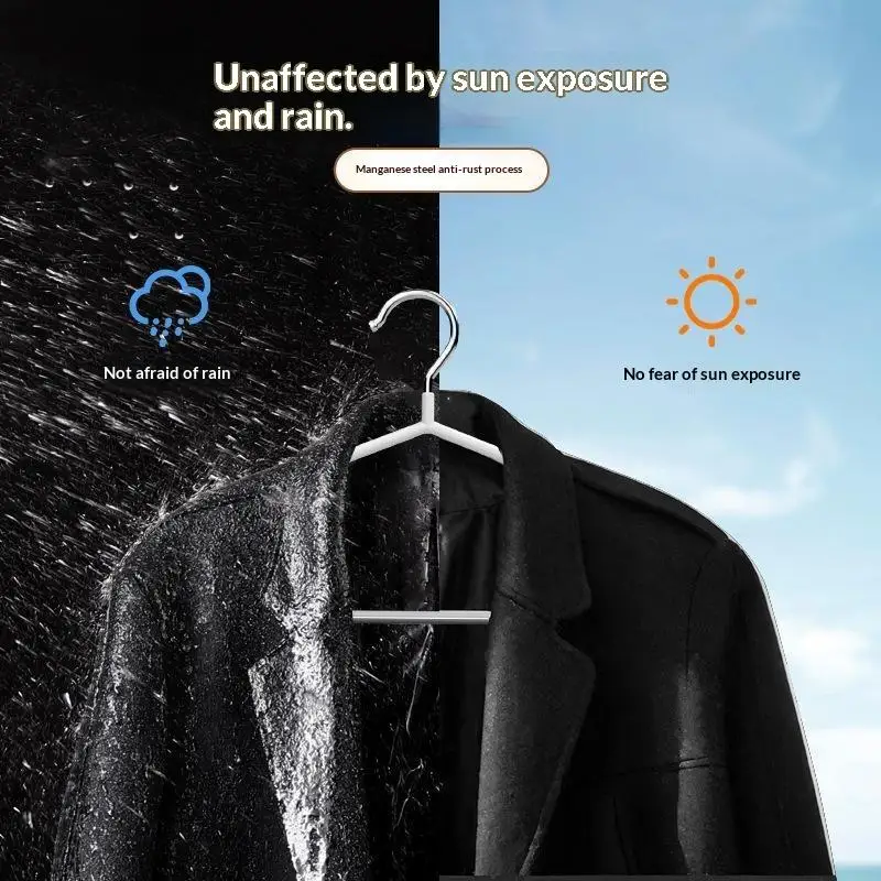 Metal Clothes Hangers 3 Pack Traceless Anti-slip Sturdy Durable Clothing Racks for Dorm Bedroom Closet Storage Laundry Use
