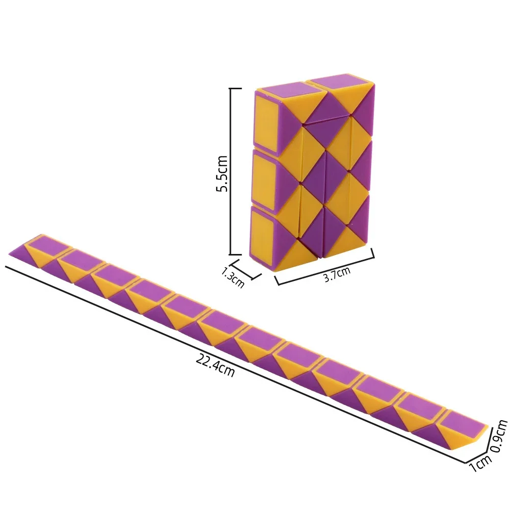 12/30Pcs Puzzle Folding Snake Ruler Puzzle Cube Educational Toys for Kids Birthday Party Favors Goodie Bags Filler School Reward