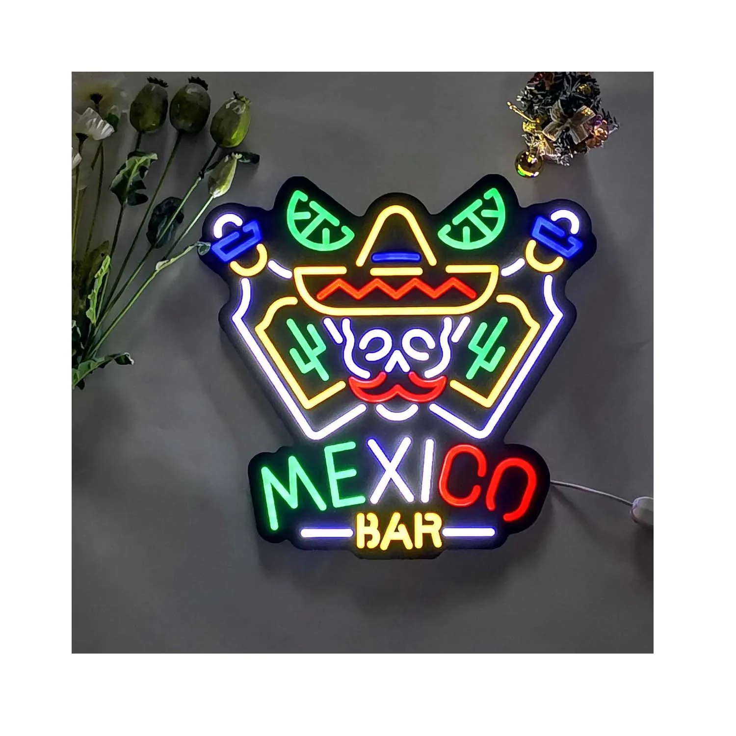 MEXICO bar ultra thin design Party neon lights LED suitable for wall decoration, bedroom, living room,festives, event, supplies