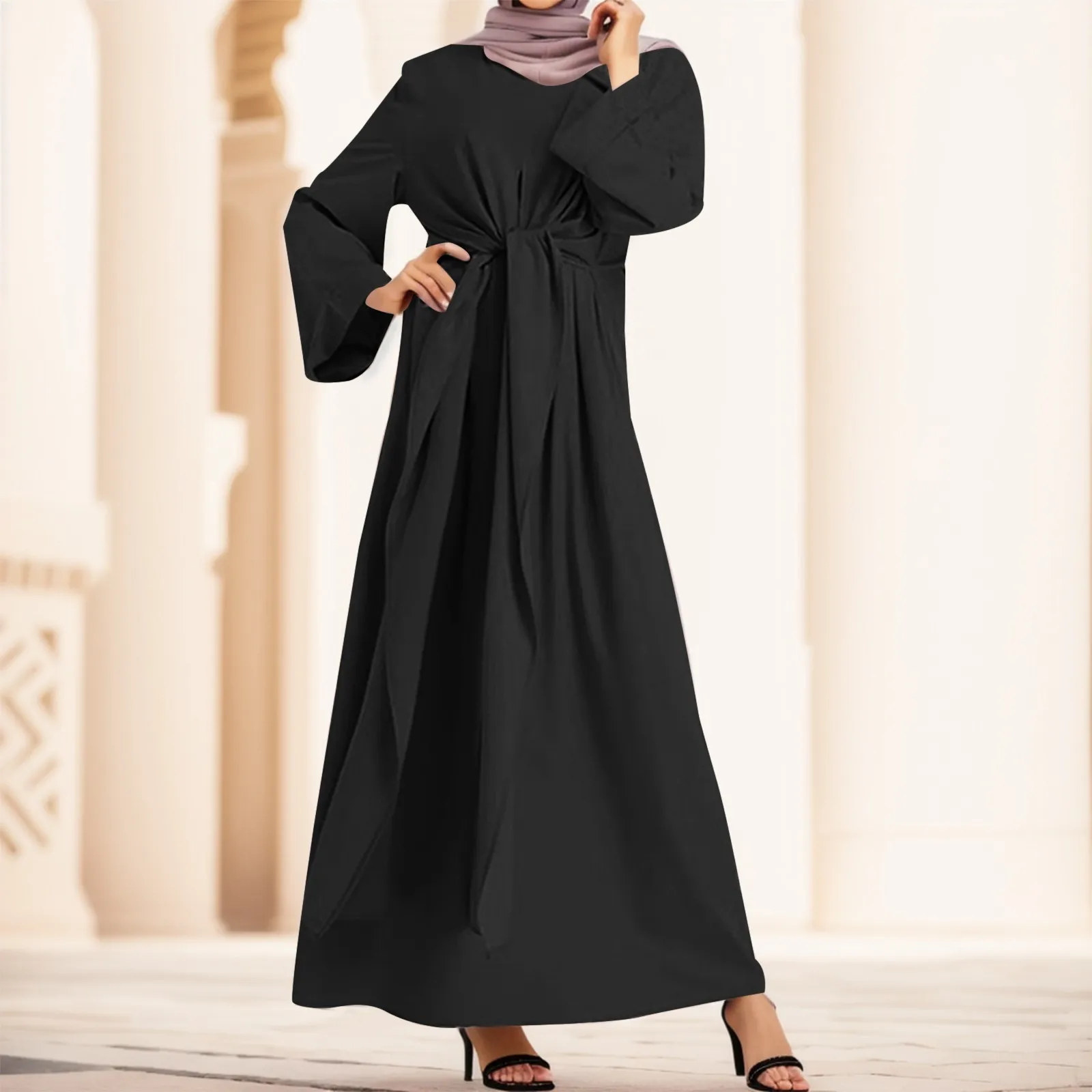 Eid Mubarak Abaya Muslim Women Long Sleeve Maxi Dress Khimar Prayer Turkey Ramadan Femme Dubai Islamic Arab Robe Jalabiya Caftan