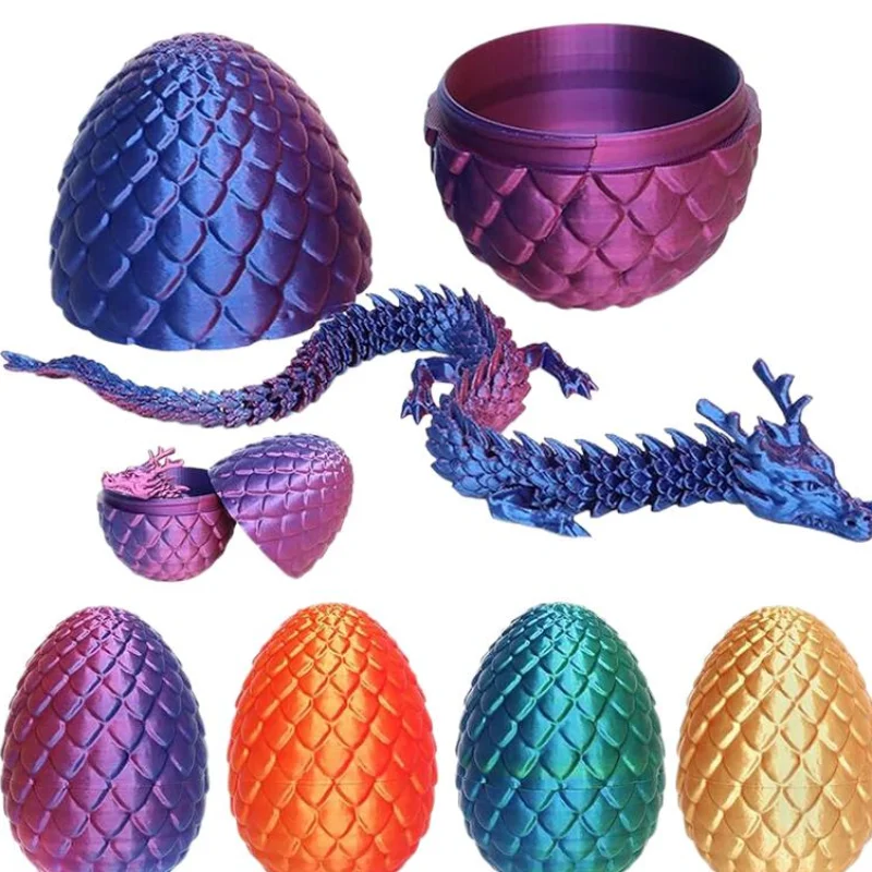 *3D Printed 30cm Dragon Egg With Articulated Dragon Model Home Decor Items Room Decoration Sculptures Figurines Desktop Ornament
