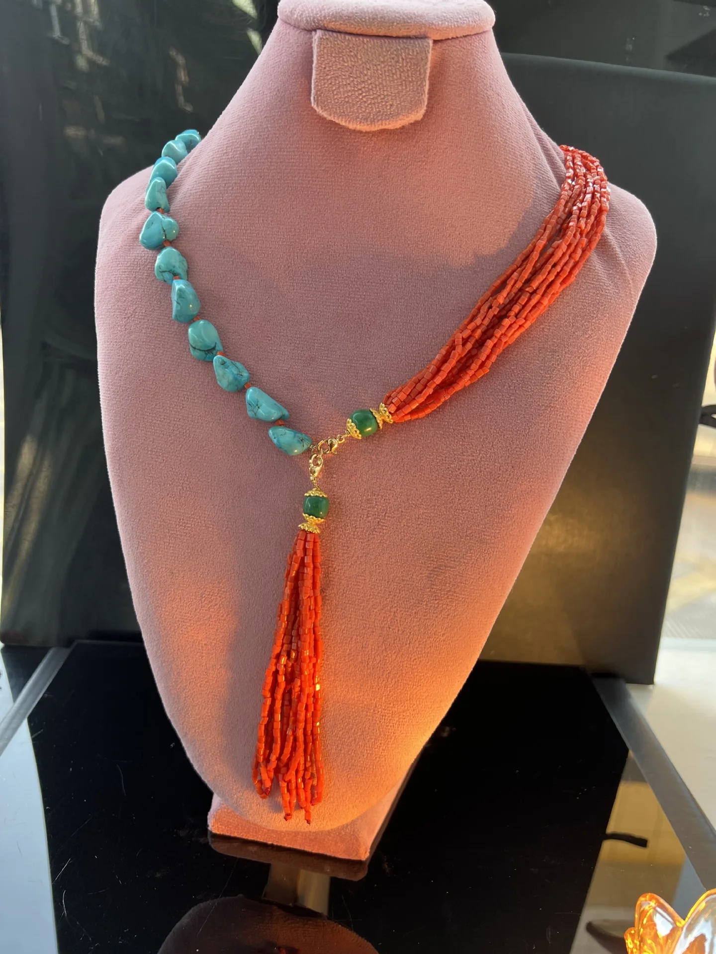 Statement Coral Turquoise Beaded Choker Ethnic Bohemian Necklace Multi Layer Necklaces African Collar Jewelry Christmas Gift