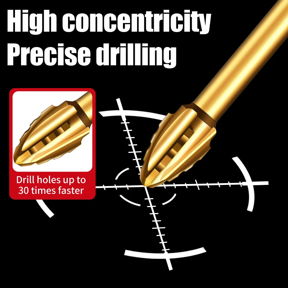 High-Speed Serrated Drill Bit - Optimized for Hard Tile Porcelain Marble Glass, and More - Double Drilling Speed, No Tile Damage