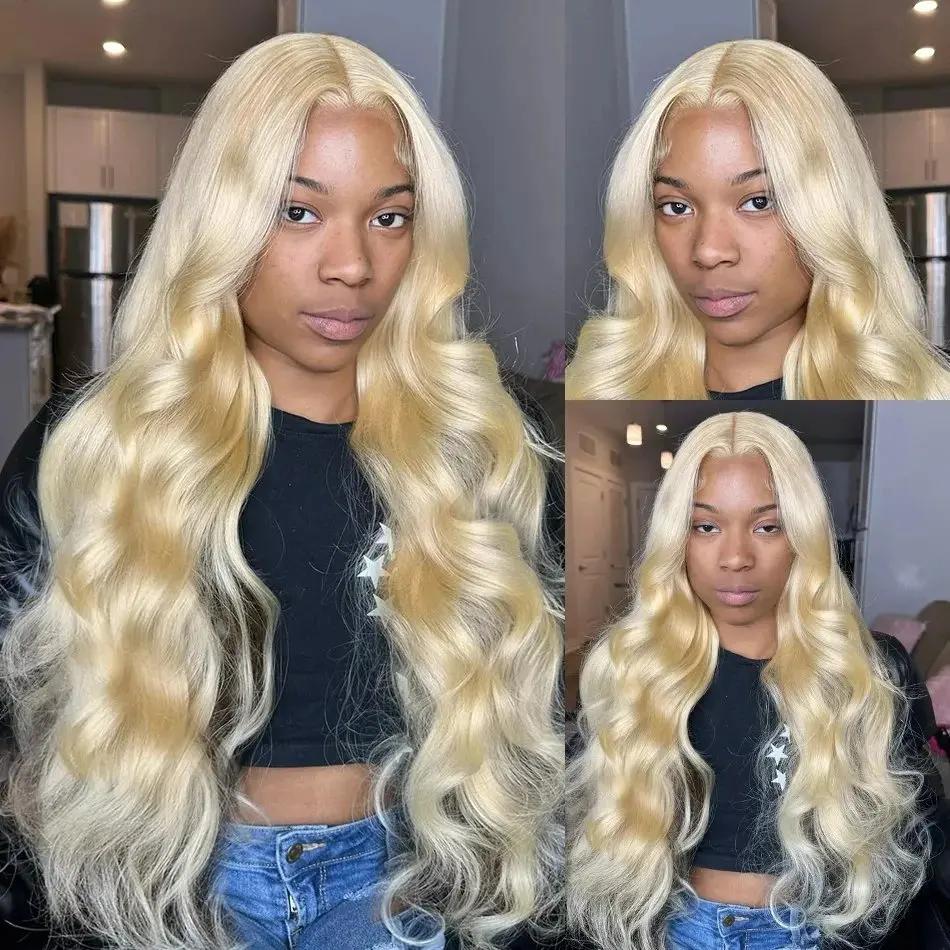 Blonde 613 HD Lace Wig 13x6 Human Hair 13X4 Frontal Blonde Colored Body Waves Glueless Waves 150 Density 34 40 Inch Wig