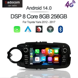 Qualcomm Carplay Android 13.0 8G+256G 8Core GPS Car Android Player Wifi multimedia navigation For Toyota Yaris 2012 - 2017