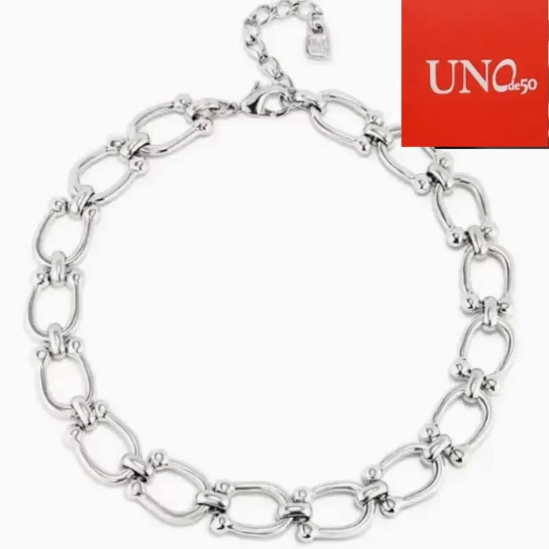 

UNO DE 50 Classic 925 Sterling Silver Necklace - Luxury High-Quality Fashion Jewelry Romantic Holiday Gift