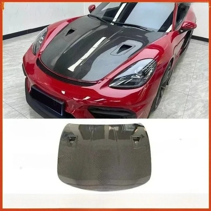 

For Porsche 718 981 Cayman Real Carbon Fiber Interior Decoration Front Engine Hood Bonnet Vent Cover Modification Accessories