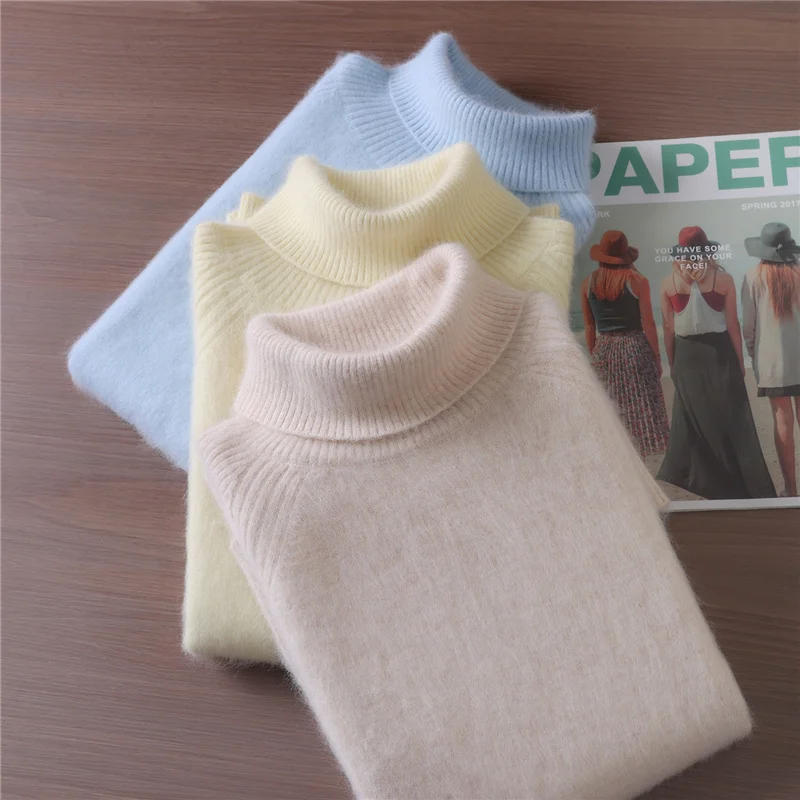 

100% норковый кашемир, женский пуловер с воротником и воротником, осенне-зимний модный новый свитер с длинными рукавами, норковая кашемировая одежда, топы