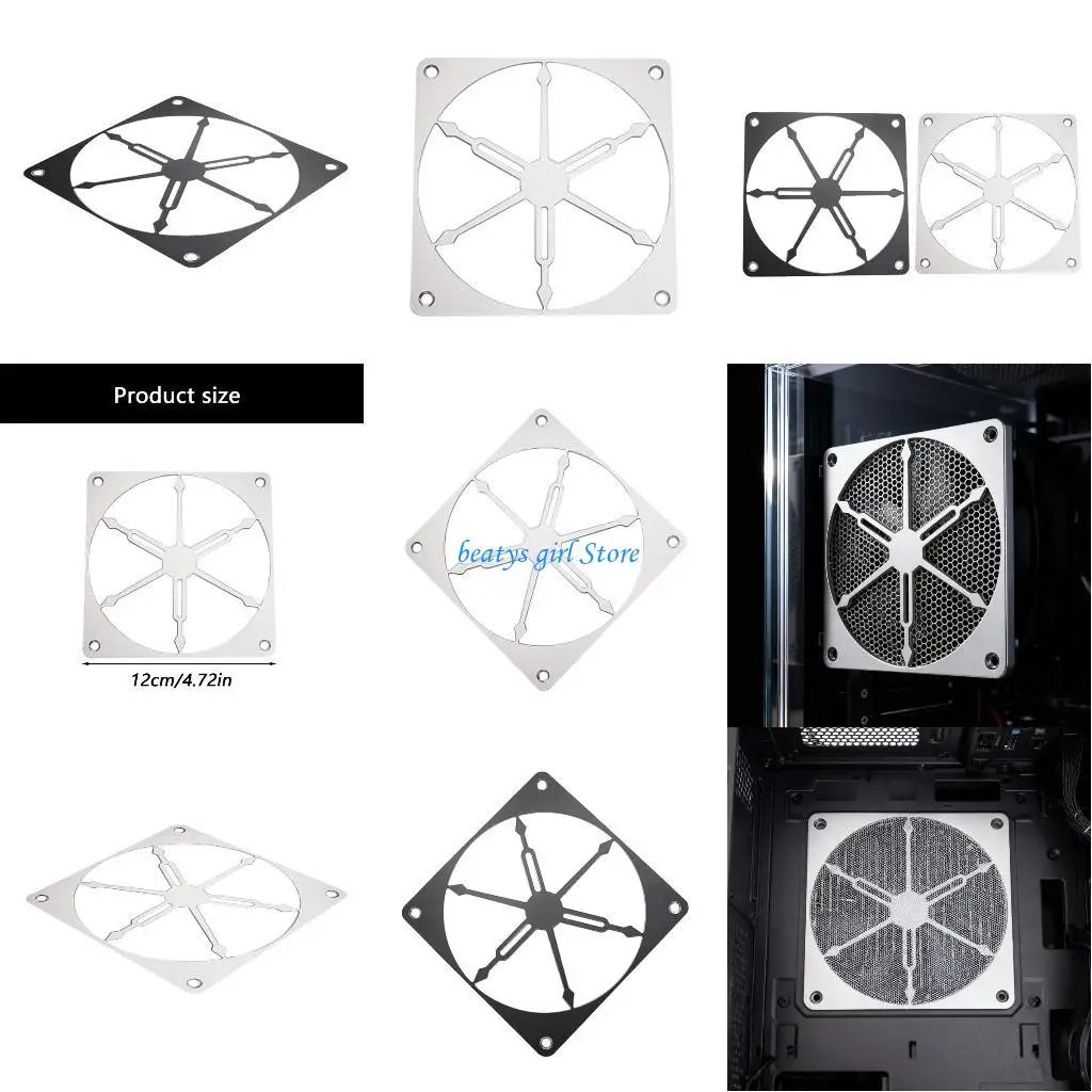 

C7AB Моющийся пылезащитный чехол для вентилятора ПК Алюминиевый пылезащитный чехол с радиатором