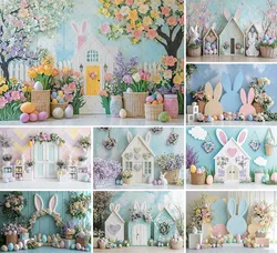 Mehofond Photography Background Spring Easter Floral Rabbits Eggs Kids Birthday Cake Smash Portrait Decor Backdrop Photo Studio