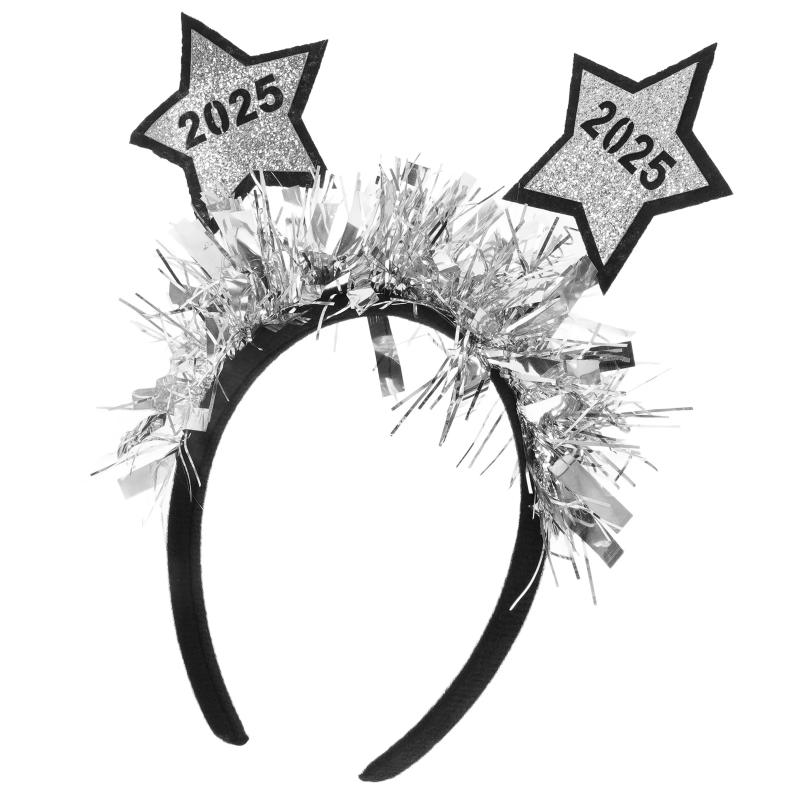 

Happy New Year Headband 2025 Glitter Star Hair Hoop New Year Party Hair Accessory Holiday Photo Props Glitter Headband
