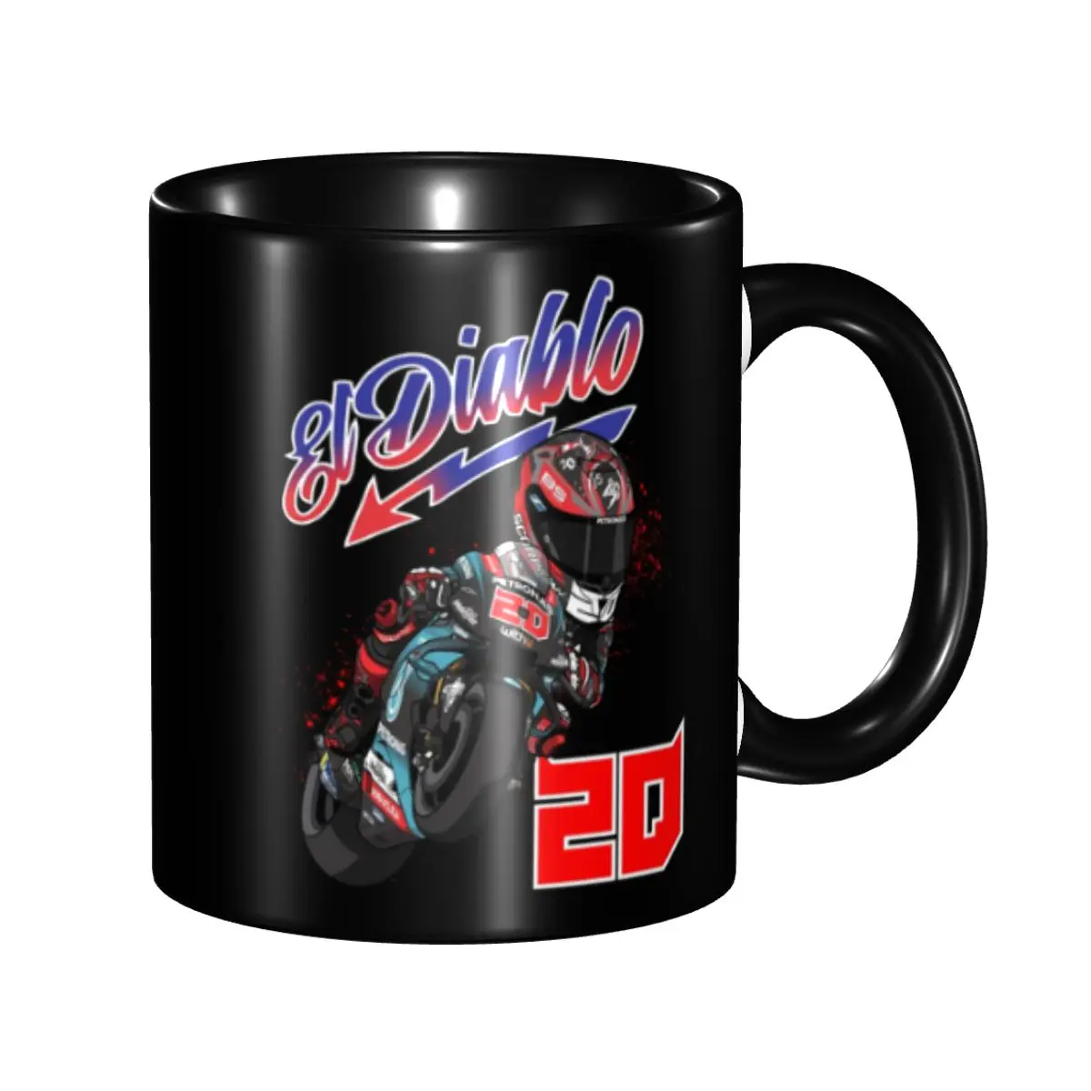 DIY Fabio Quartararo Motorcycle Racer Ceramic Mug Custom Coffee Cups Creative Present