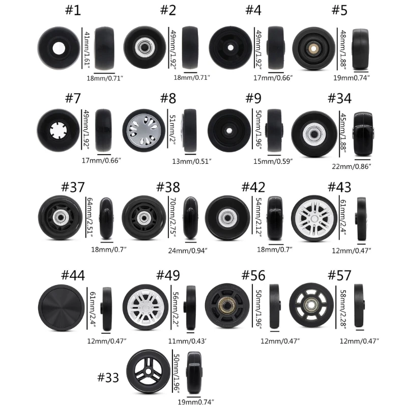 E74B 1 pieza maleta viaje piezas repuesto equipaje Universal rueda giratoria 360 ​​grados Accesorios reparación