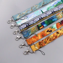 Van Gogh Painting Style Lanyard for Key Neck Strap Card ID Badge Holder Key Chain Key Holder Keyring Accessories Holiday Gift