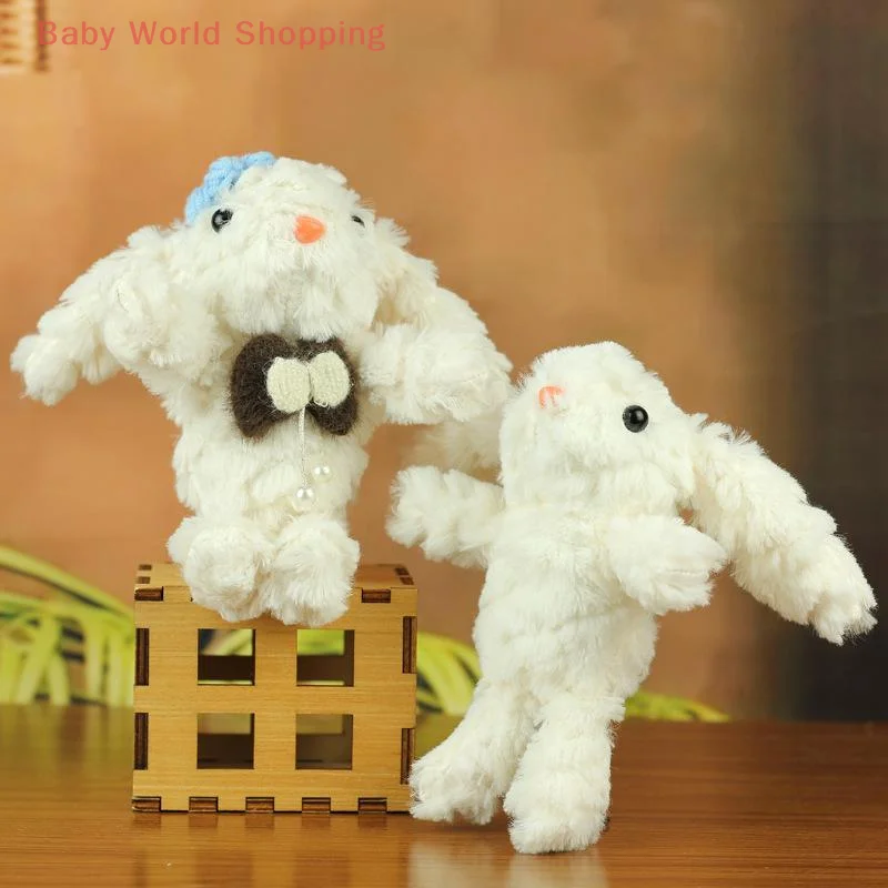 1 Piece Cartoon Rabbit Soft Stuffed Doll Pendant Bunny Plush Toy Keychain Car Key Ring Backpack Bag Decoration Kid Gift
