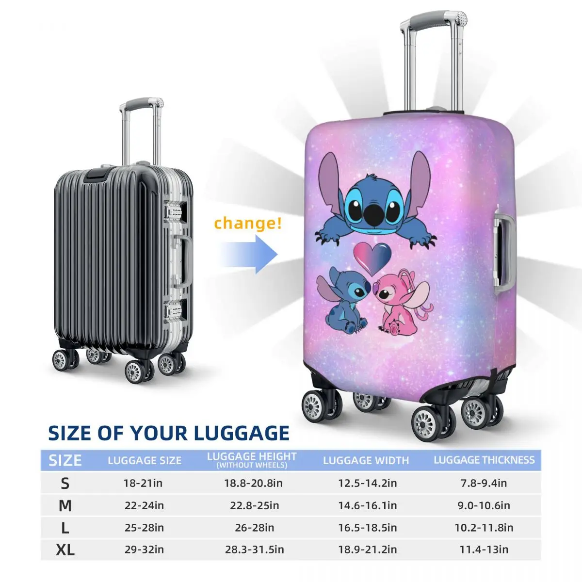 Custom Stitch Luggage Cover Fashion Suitcase Protector Covers Suit For 18-32 inch