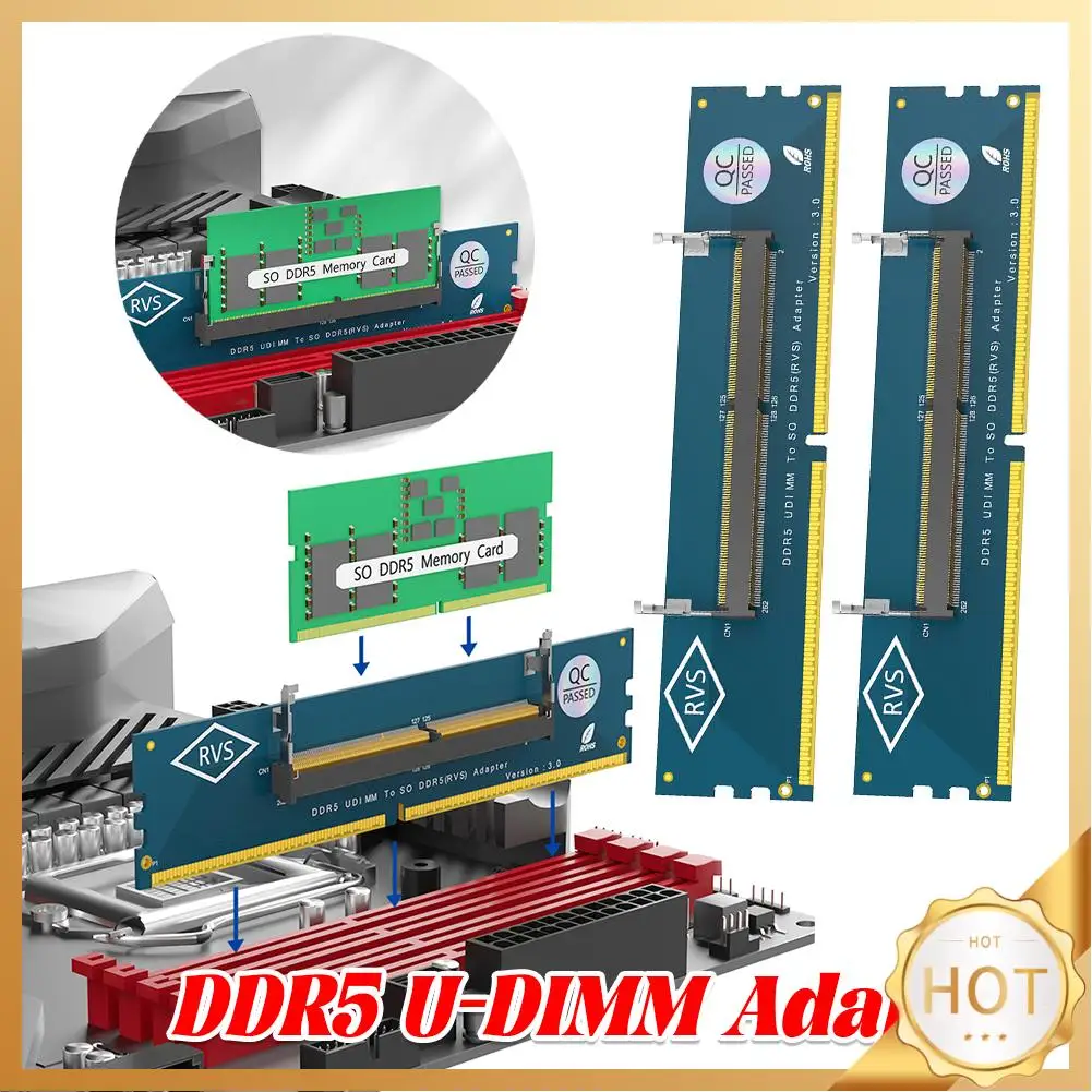 كمبيوتر محمول SO DDR5 RAM إلى سطح المكتب DDR5 U-DIMM محول حماية التيار الزائد DDR5 SO-DIMM وحدة ذاكرة الوصول العشوائي للكمبيوتر المحمول للألعاب