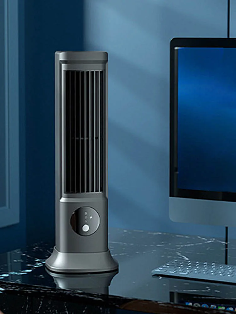 Tabletop Desk Tower Fan USB Rechargeable 3 Speeds Quiet Air Cooler Portable Tower Fan for Outdoor Camping Hiking view 4