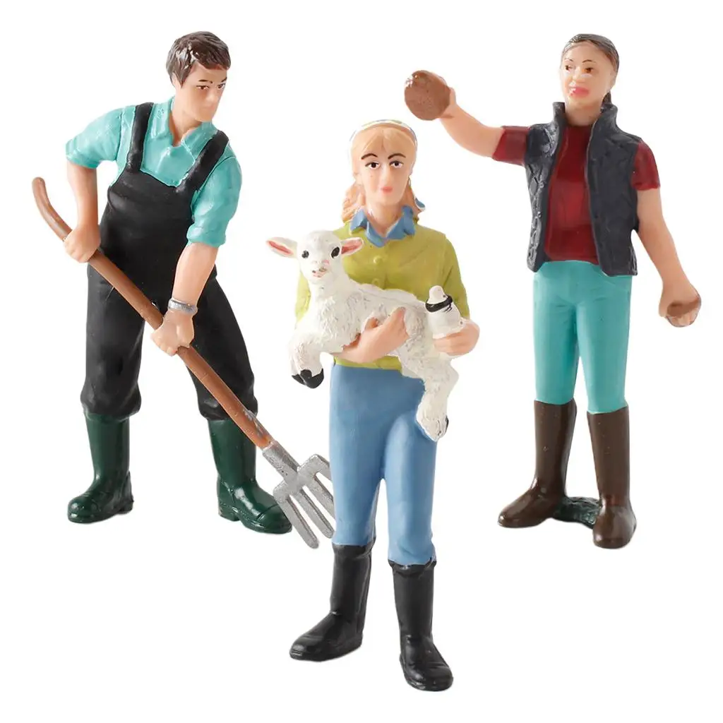 3Pieces Decoration Model Toys People Action Figures Placement Scenery