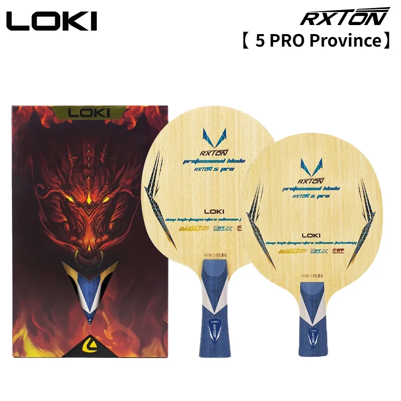 LOKI RXTON 5 Pro provincie Tafeltennisblad Ingebouwde basaltvezel Carbon 5 hout 2 Carbon Pingpongracket Boog- en snelle aanval