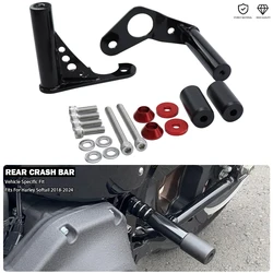 Rear Frame Guard Passenger Peg Crash Bar Frame Slider Fit For Harley Softail Low Rider S/ST Street Bob 114 117 Fat Boy 2018-2024