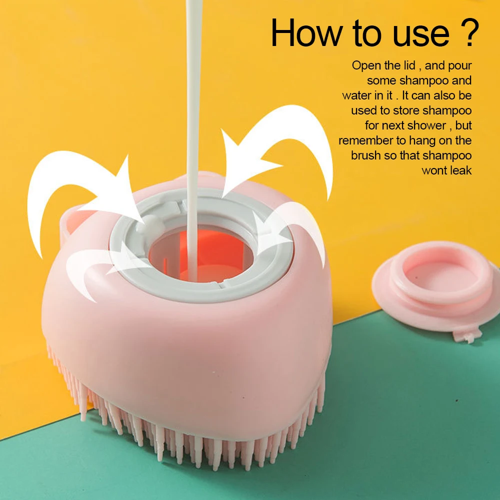Pet Dog Shampoo Brush Cat Massage Comb Grooming Scrubber Brush for Bathing Soft Silicone Rubber Brushes Pet Shampoo Massager