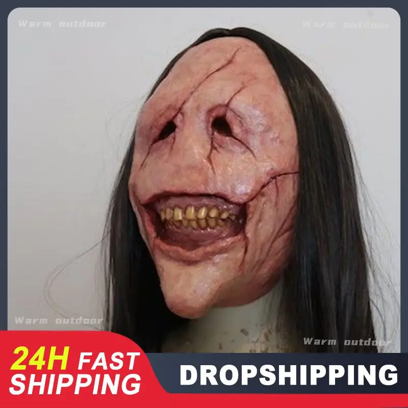 Halloween Mask Horror Multifunction Fine Craftsmanship Smooth Craftsmanship Add Festive Joy Horror Long Hair Mask Mask Latex