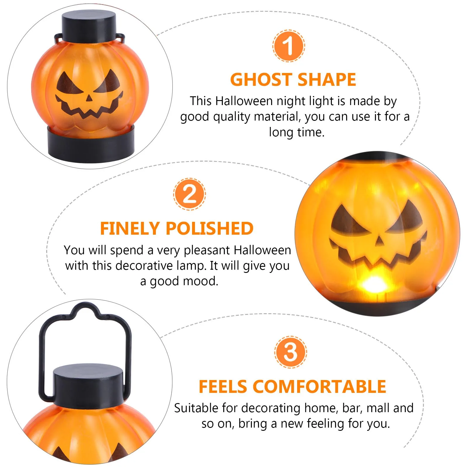 

6Pcs Halloween Pumpkin Face LED Lamps Decorative Night Lights Party Layout Props Home Bar Festival Decorative Lamps