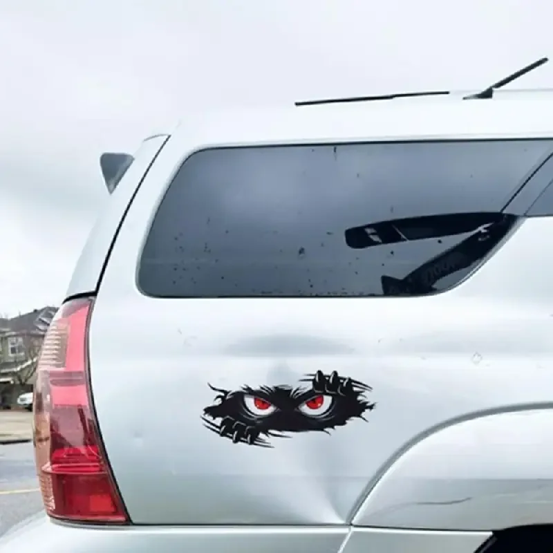 Angry Peep Monster Vinyl Car Decal - Large Durable Decal for Cars, Trucks and Sports Vehicles, Black Bumper Sticker image 3