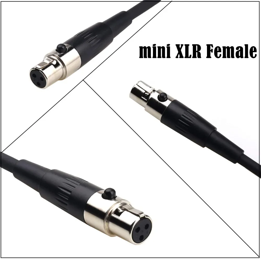 สายออดิโอมินิ XLR ตัวผู้ไปยัง XLR ตัวเมียสำหรับกล้อง4K 6K 0.5ม. 1.5ม. สีดำอุปกรณ์อัจฉริยะขั้วต่อสายเคเบิลดิจิทัล