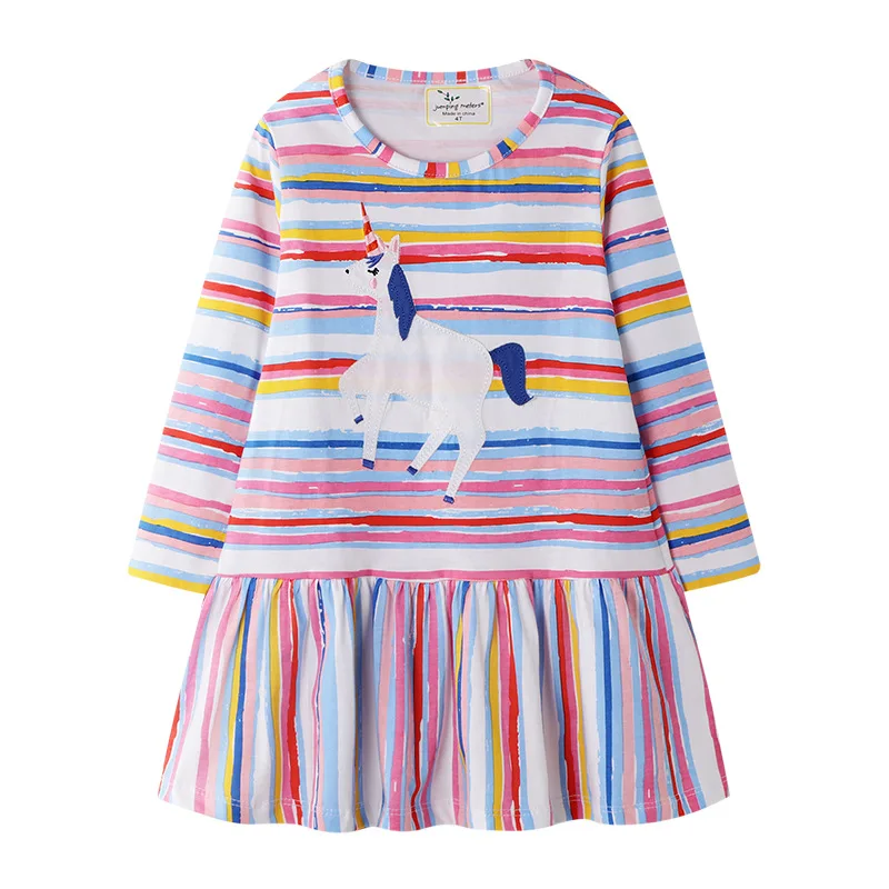 Little maven 2024 Baby Girls Spring and Autumn Clothes Long Sleeves Dress Cotton Pretty and Comfort for Kids 2-7year