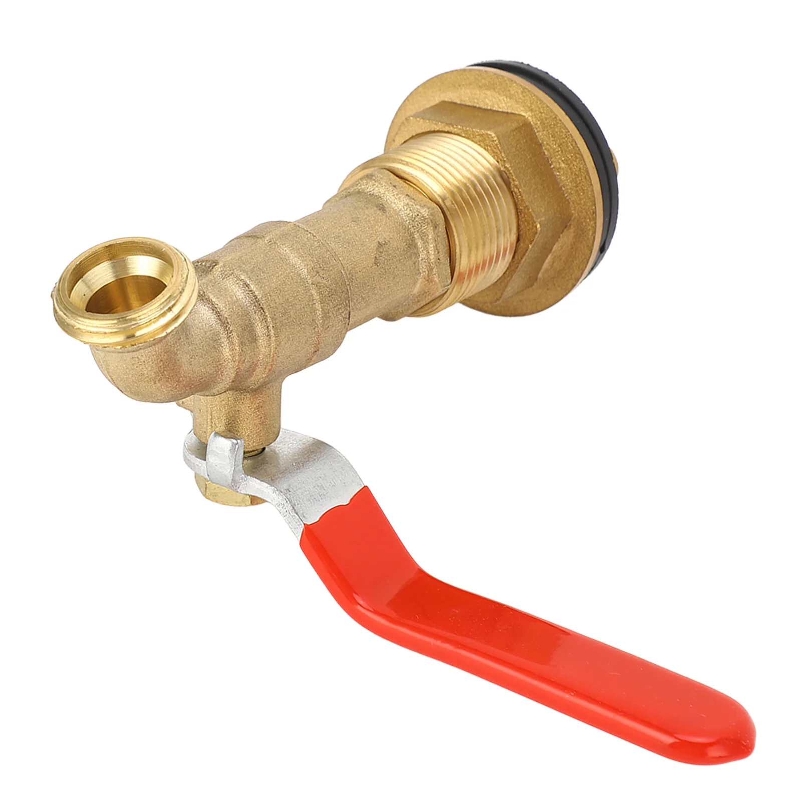 ก๊อกน้ำทองเหลืองขนาด 1/2 นิ้ว แบบลูกปืนแข็งหมุน 1/4 รอบ สำหรับถังน้ำฝน ถังเก็บน้ำ ถังอาบน้ำ อ่างอาบน้ำ สระว่ายน้ำ