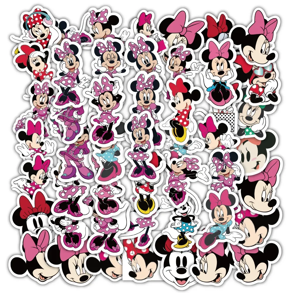 

60PCS Cute Minnie Mouse Stickers Disney Cartoon Decals Toys DIY Skateboard Wardrobe Laptop Fridge Bike Funny Sticker Gifts