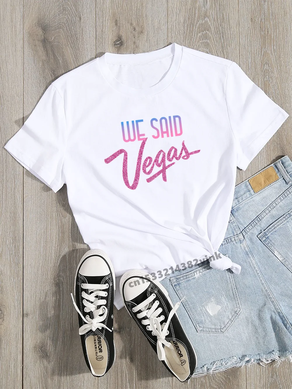 We Said Vegas Team Bride Print Bachelorette Wedding Party Women T-shirt Casual ladies basic O-collar Short Sleeved T-shirts Girl