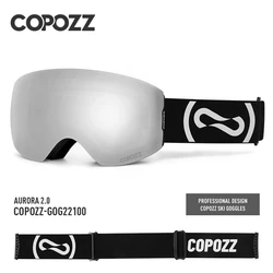 COPOZZ Magnetic Professional Ski Goggles UV400 Protection Anti-Fog Ski Glasses For Men Women Quick-Change Lens Snowboard Goggles