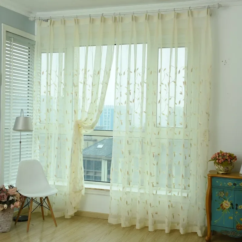 Custom  Size！！ European Pastoral Imitation Linen Embroidered Embroidered Curtains for Living Dining Room Bedroom Decor Window