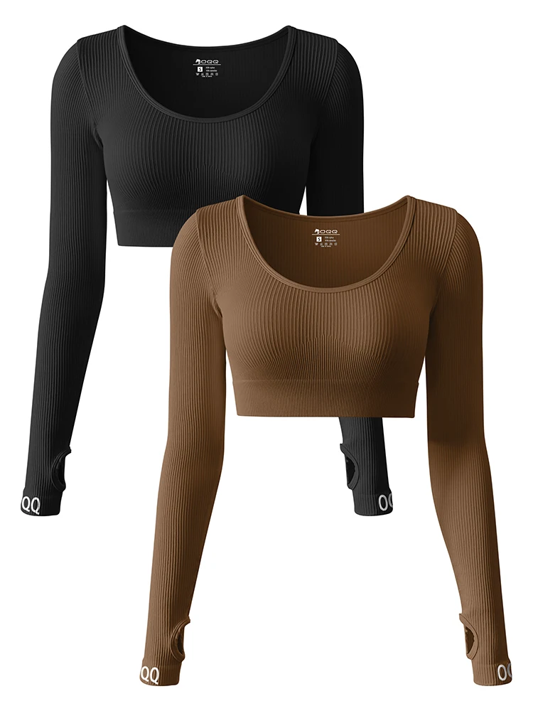 

Women's Long-Sleeved Round Neck Sports Top Casual Fashion Solid Color Short Top New Outdoor Fitness Basic Top