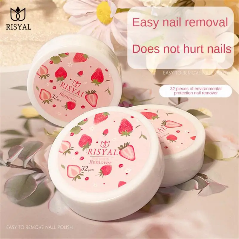 RISYAL 32 pz/scatola forniture speciali per la rimozione delle unghie usa e getta naturale sicuro smalto per unghie rimozione della colla asciugamano pezzo per unghie strumenti per Manicure