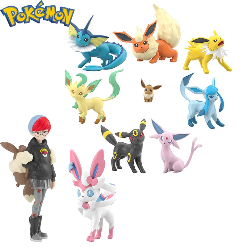 Echte Bandai Scale World Pokemon Anime Figuren Paldea Region Penny Sylveon Eevee Flareon Vaporeon Jolteon Glaceon Espeon Spielzeug